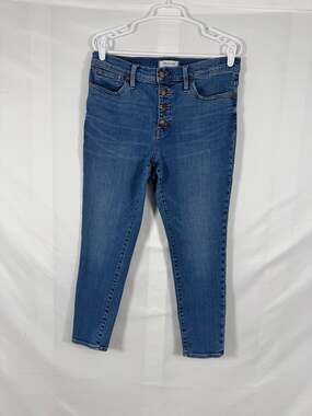 Madewell 9" Mid-Rise Skinny Crop Jeans Button-Front Edition Size 31